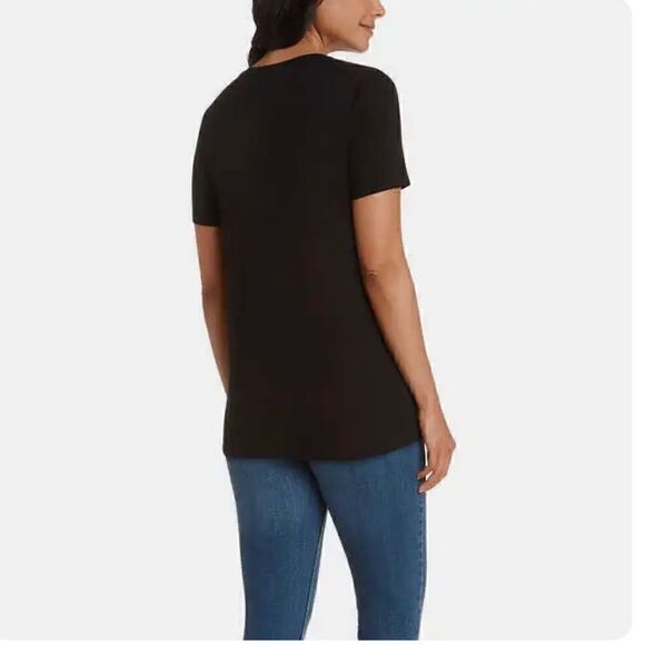 Matty M V-neck Twist Front Tee | - Picture 3 of 5